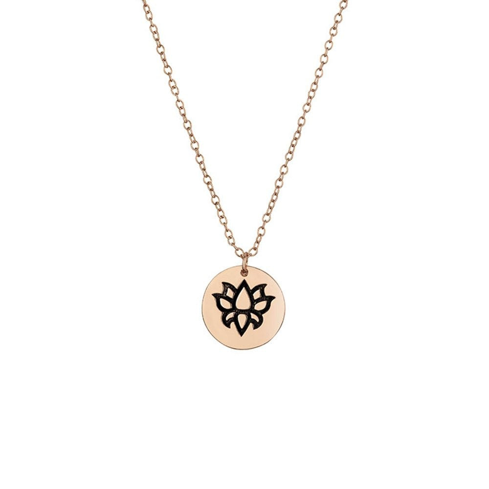 Lotus flower rose gold plated necklace