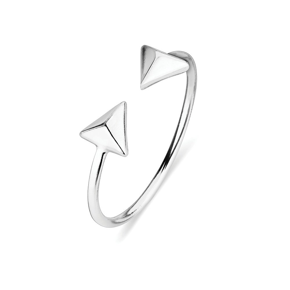 Pyramids open band ring