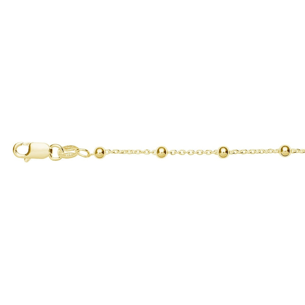 Gold plated fine anklet with bead details 925 sterling silver