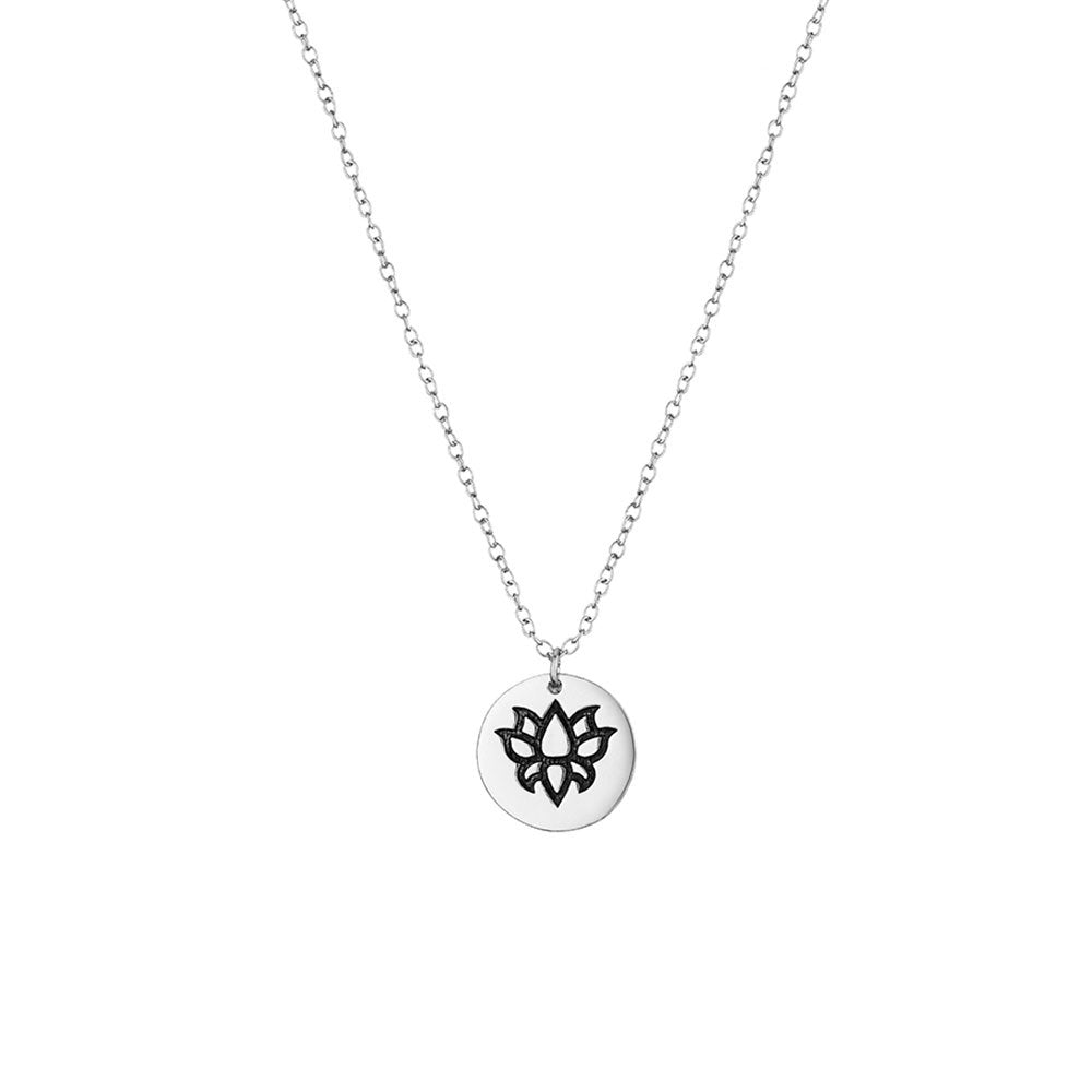 Lotus flower silver necklace